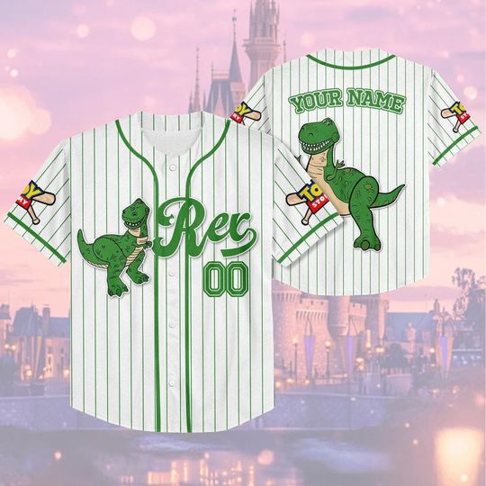 Discover Custom Disney Toy Story Rex Baseball, Custom Kids Youth Adult Disney Baseball Jersey