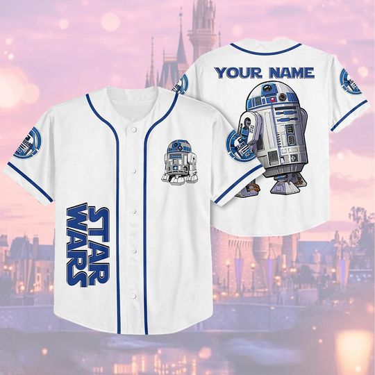 Discover Personalize Star Wars Astromech Droid R2-D2 Custom Kids, Youth, Adult Disney Baseball Jersey