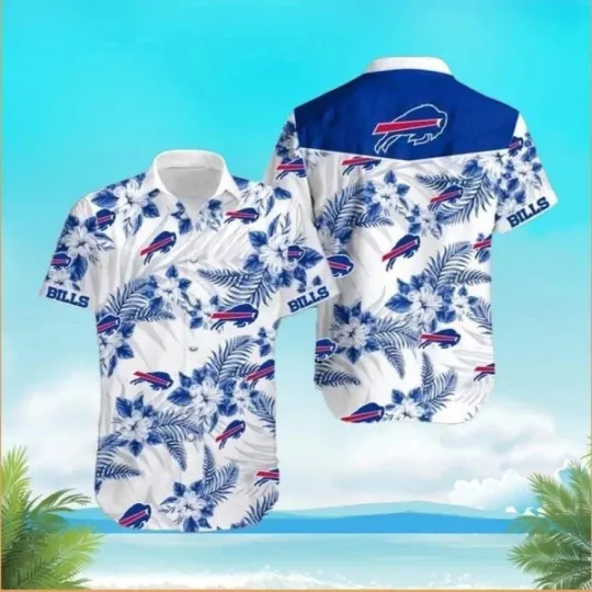 Discover Buffalo Football Hawaiian Shirt Hibiscus Flowers Pattern Beach Gift S-5XL
