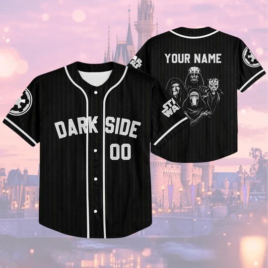 Discover Personalize Disney Star Wars Dark Side Black Striped Jersey, Disney Baseball Jersey Sports
