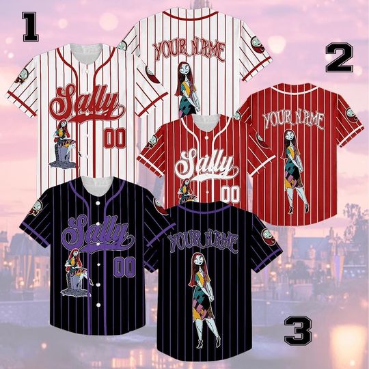Discover Personalized Disney Sally The Nightmare Before Christmas Baseball Jersey