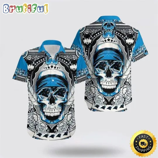 Discover Carolina Football Hawaiian Shirt Skull Show Off Your Tropical Team Spirit
