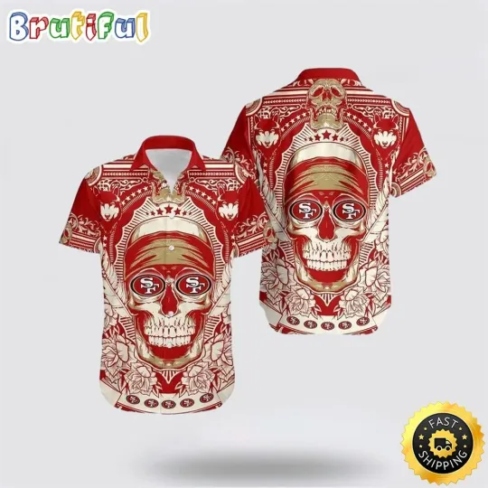 Discover San Francisco Football Hawaiian Shirt Skull Show Off Your Tropical Team Spirit