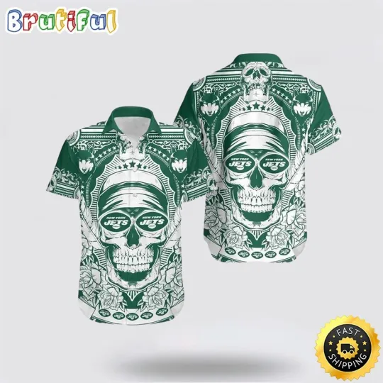 Discover New York Football Hawaiian Shirt Skull Show Off Your Tropical Team Spirit