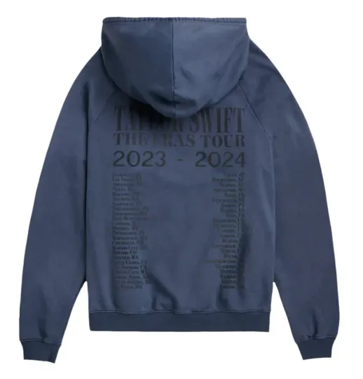 Discover SMALL Swift Hoodie The Eras International Tour Washed Blue /Grey