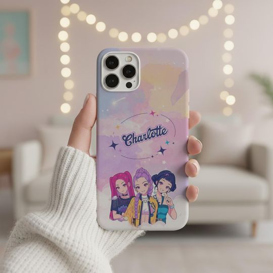 Custom Name Demon Kpop Idol iPhone Case, Rumi, Mira, Zoey, Huntrix Movie Fan Merch, Demon Hunters Tough MagSafe Case