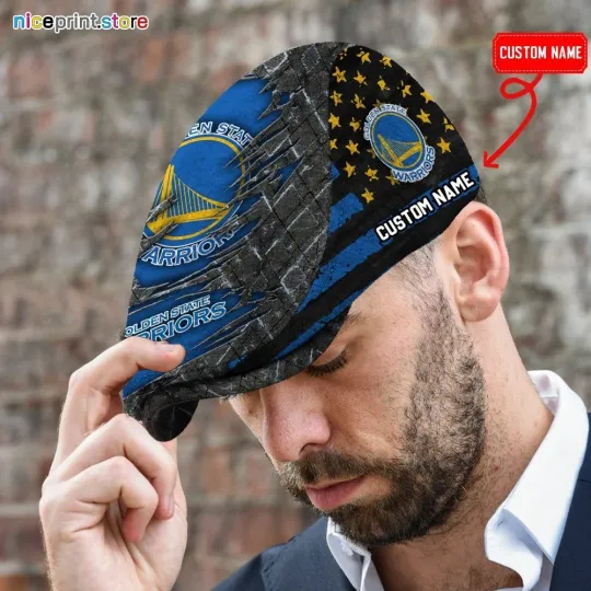 Golden State Team Warriors Jeff Cap NBA Newsboy Cap Golf Cap Flat Cap for men