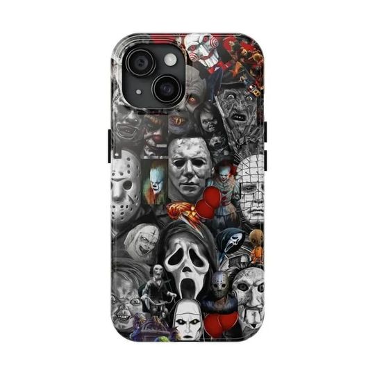 Villains Horror Characters iPhone Case, Halloween Spooky Aesthetic Phone Cover, Perfect Gift for Spooky Season