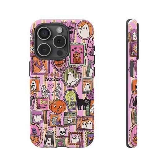 Discover Spooky Ghost & Pumpkin iPhone Case - Halloween Horror Movie Cute Phone Cover, Perfect Gift