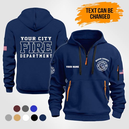 Discover Custom Firefighter Quarter Zip Work Hoodie: Personalized Fire Department First Responder Apparel