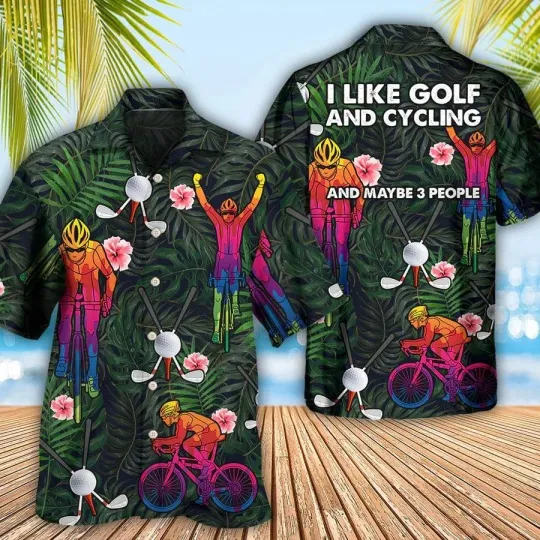 Discover Golf Aloha Hawaiian Shirt  Golf I Like Golf And Cycling Hawaiian Shirt For Summ