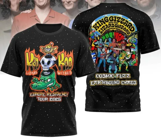 Discover King Gizzard and the Lizard Wizard Europe Residency Tour 2025 3D T-Shirt