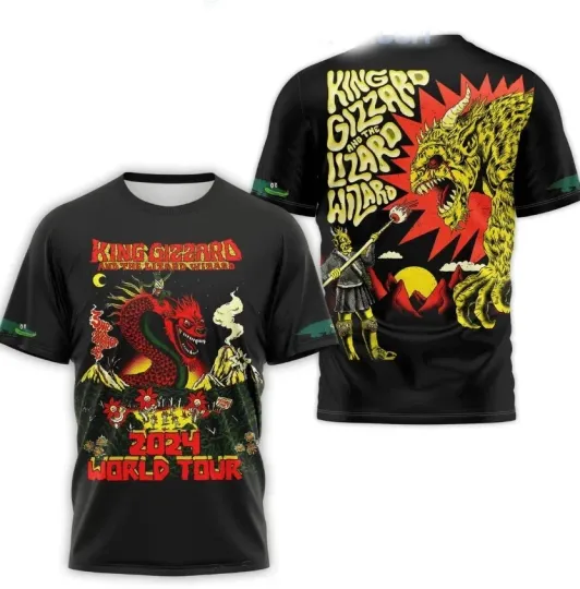 Discover King Gizzard And The Lizard Wizard 2024 World Tour AOP 3D T-Shirt