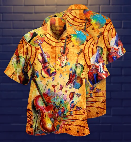Discover Violin Aloha Hawaiian Shirt For Summer Violin Love And Peace Life With Music Ha