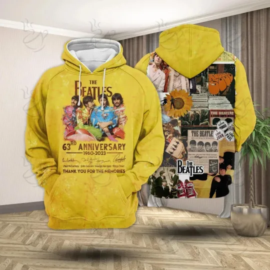 The Beatles Anniversary Pullover Hoodie  Music Lovers Hoodie Size S-5XL