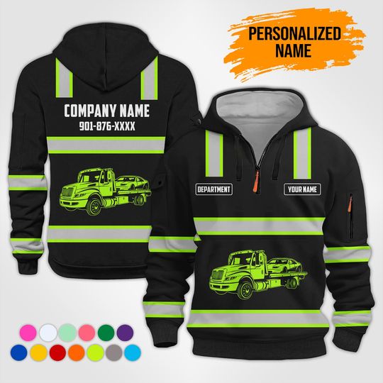 Discover Custom  Truck Lover Quarter Zip Work Hoodie: Personalized Zip Uniform