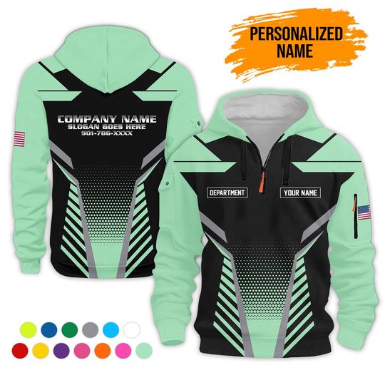 Discover Custom Mechanic Quarter Zip Work Hoodie: Uniform For Working Garage