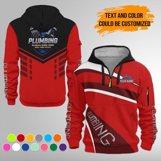 Discover Custom Pumbing Quarter Zip Work Hoodie: Uniform For Working Garage