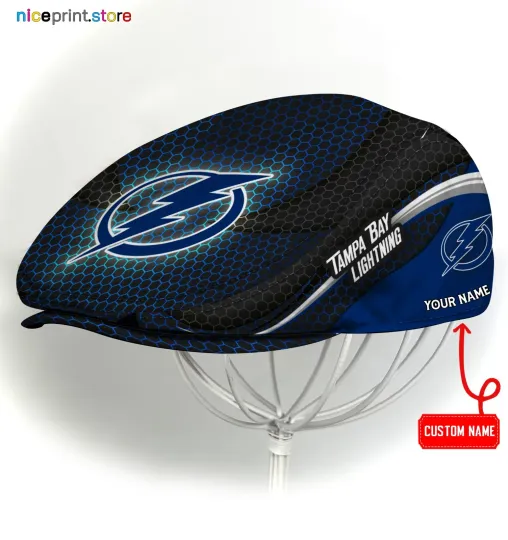 Discover Tampa Bay Team Lightning Jeff Cap NHL Newsboy Cap Golf Cap Driving Hat for Men