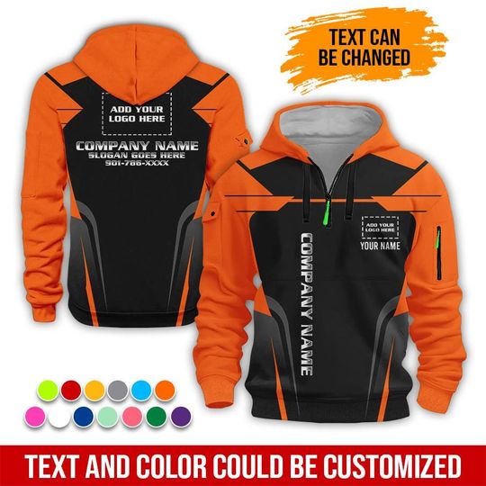 Discover Custom Company Hoodie with Logo & Name | Personalized Work Uniform Hoodie, Business Construction Workwear