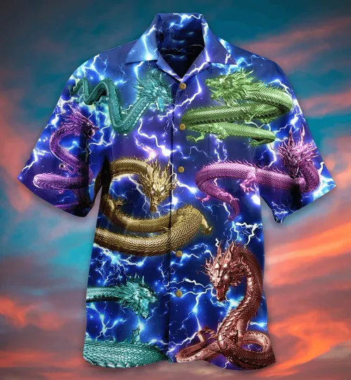 Discover Dragon Aloha Hawaiian Shirt For Summer Dragon Love Life Amazing Lightning Hawaii