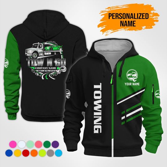 Discover Custom Towing Company Logo Hoodie  Branded Workwear Uniform for Business, Service Crew & Staff Teams