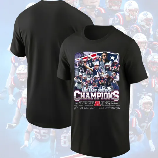 New England Patriots 2025 AFC East Division Champions Signature Unisex T-Shirt