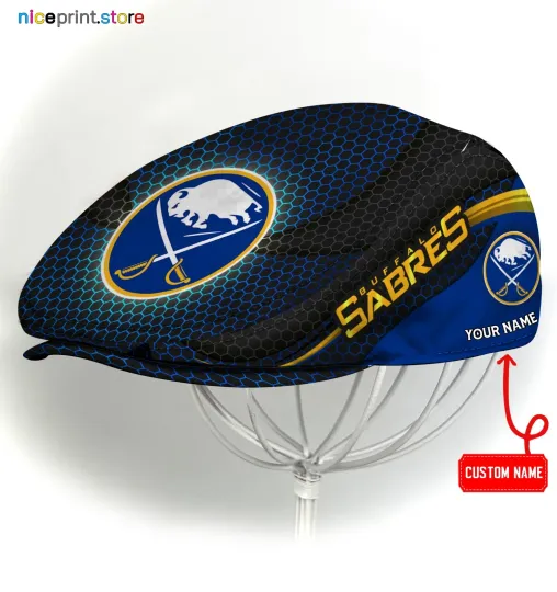 Discover Buffalo Team Sabres Jeff Cap NHL Newsboy Cap NHL Golf Cap Driving Hat for Men