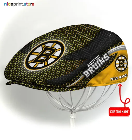 Discover Boston Team Bruins Jeff Cap NHL Newsboy Cap NHL Golf Cap NHL Driving Hat for Men