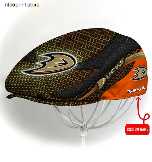 Discover Anaheim Team Ducks Jeff Cap NHL Newsboy Cap NHL Golf Cap NHL Driving Hat for Men