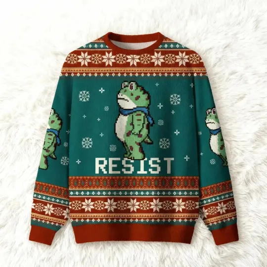 Discover Funny Pixel Frog Ugly Christmas Sweater - Ugly Sweatshirt
