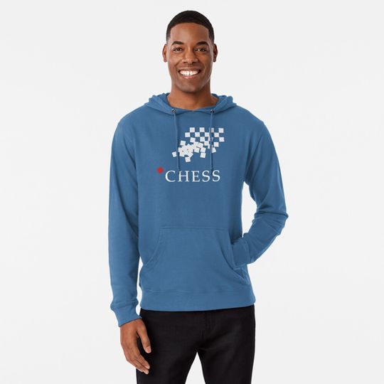 Discover Chess (White) Lightweight Hoodie