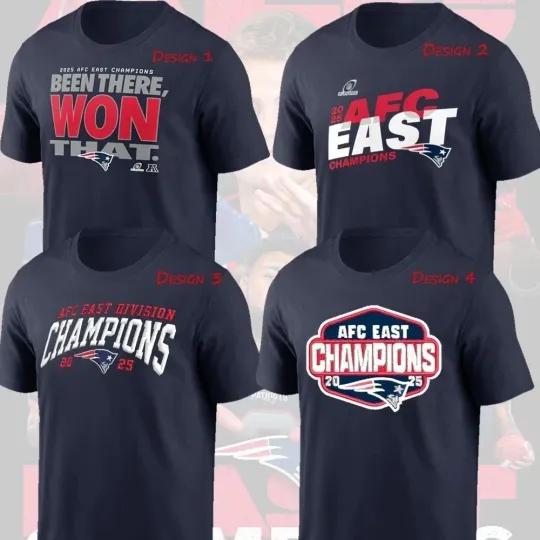 Discover New England Patriots 2025 AFC East Division Champions TShirt