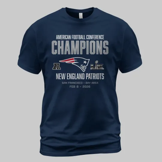 Discover New England Patriots 2025 AFC Championship Team Nation TShirt