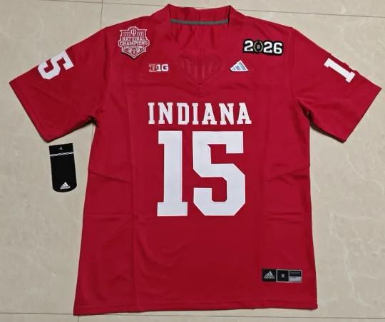 Discover FRD Mendoza 15 Indiana Hoosiers Red Jersey, 2025 Championship Edition, 2026