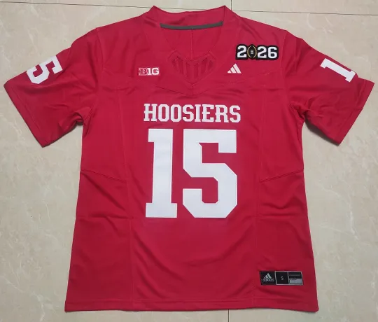 Discover FRD Mendoza 15 Indiana Hoosiers Red Jersey, 2026 Playoff Edition,  Stitched