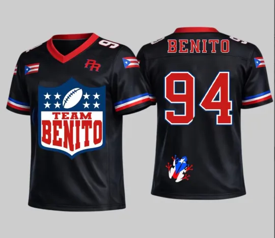 Discover Benito Football Jersey Shirt - Bad Bunny #94 Benito Bowl 2026 Tee