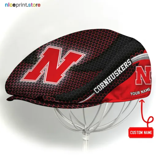 Discover Nebraska Team Cornhuskers Jeff Cap NCAA Newsboy Cap Golf Cap Driving Hat for Men