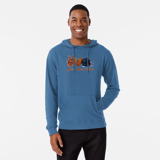 Discover Peace Love Bears - Football Team Lightweight Hoodie