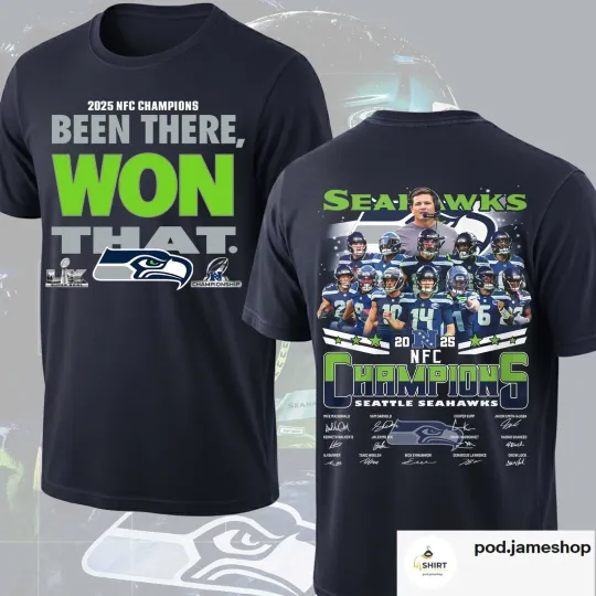 Seattle Seahawks 2025 NFC Champions T-Shirt, Been There Won That Conference Tee