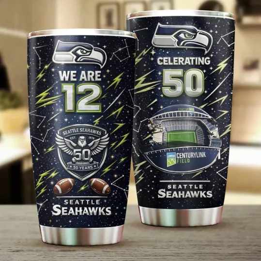 Discover Seattle Seahawk 50Th Anniversary 20Oz Tumbler Cup