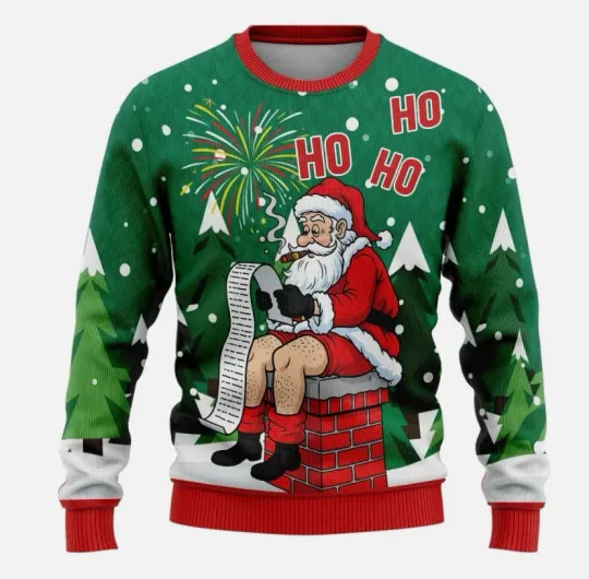 Discover Funny Ugly Christmas Sweater Reindeer Crewneck Pullover Unisex Holiday Gift