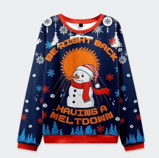 Discover Snowman Is Collapsing Christmas Ugly Sweatser