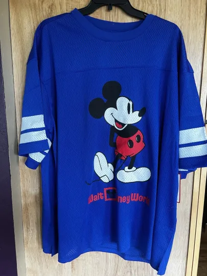 Disney Parks Blue Mickey Football Jersey Size 2XL