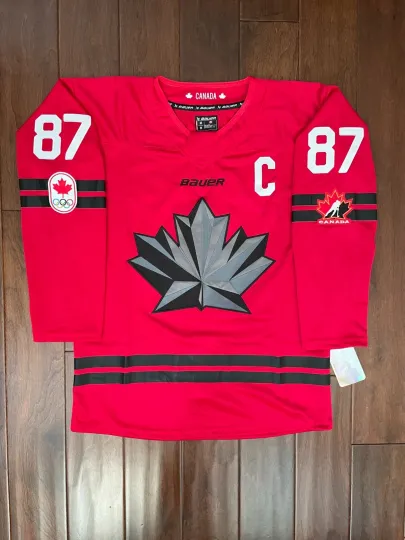 Discover Canada Hockey Sidney Crosby  2026 Olympics Milano Cortina Jersey Red Men's size