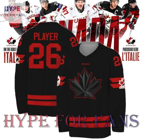 Discover Canada National Olympic 2026 Black Hockey Jersey