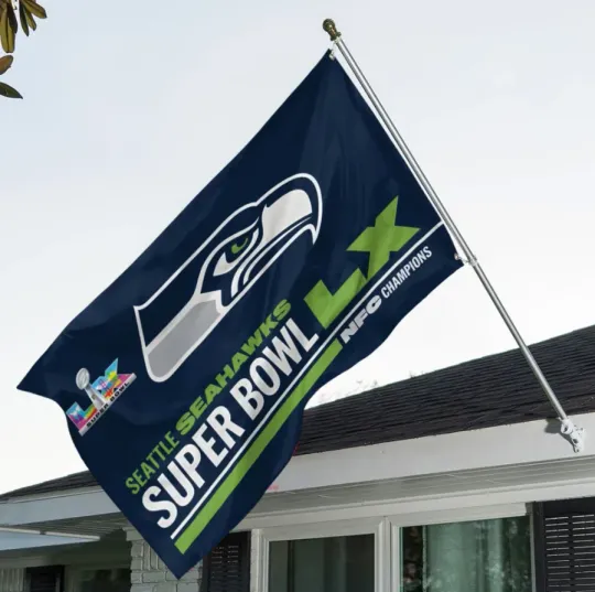 Seattle Seahawks 2025 NFC Champions House Flag