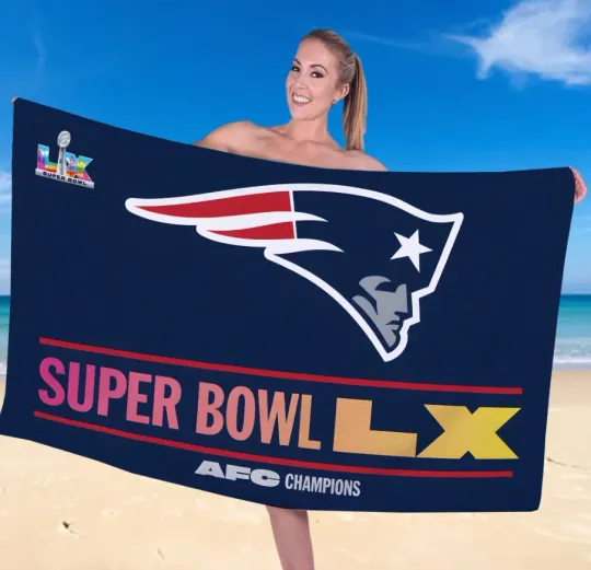 Discover New England Patriots AFC Champions Rectangle Beach Towel