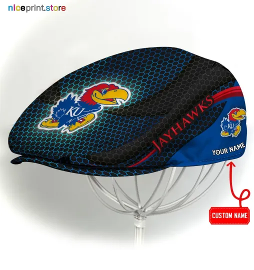 Discover Kansas Team Jayhawks Jeff Cap NCAA Newsboy Cap Golf Cap Driving Hat for Men