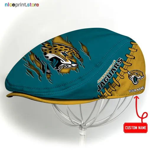 Discover Jacksonville Team Jaguars Jeff Cap Jaguars Newsboy Cap Golf Cap football Flat Cap